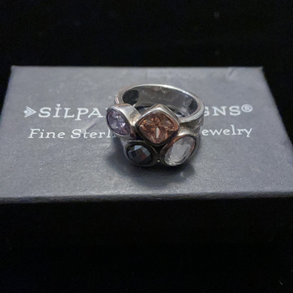 Silpada 4 Stone Multi Color CZ Ring